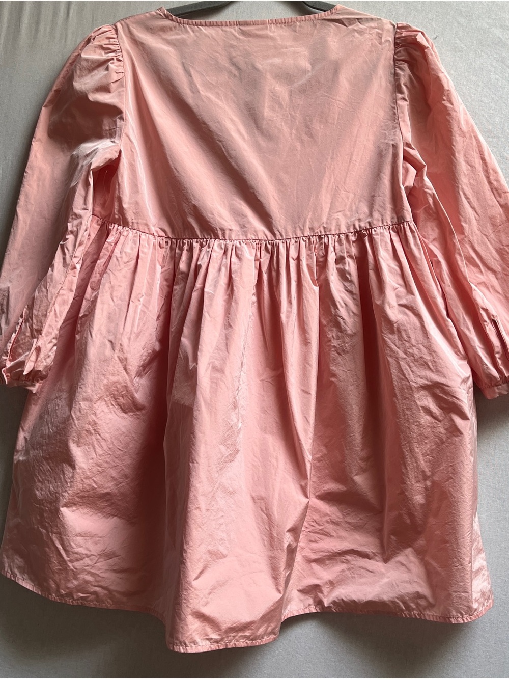 Sunday Best Peach V-Neck Long Sleeve Babydoll Mini Dress Size XS - Picture 3 of 10